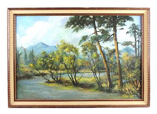 Mantz Original Oil on Board Landscape Painting