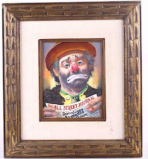 William Persona Sad Clown Original Oil Painting