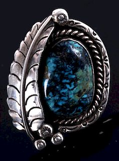 Navajo Lone Mountain Turquoise Silver Ring