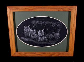 Three Kit Foxes by Mel Dobson