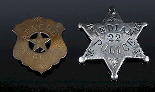 Pair of Native American Indian Police Badges