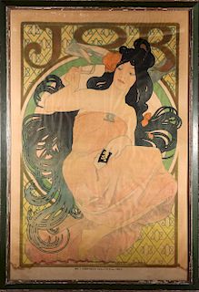 Mucha Art Nouveau "JOB" Color Lithograph