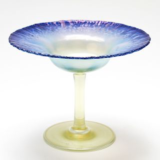L.C. Tiffany Favrile Iridescent Art Glass Compote