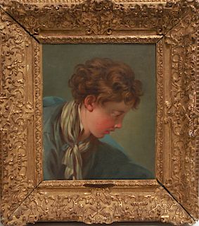 Circle of Francois Boucher Portrait of Boy Oil