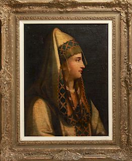 Orientalist "Portrait of a Woman" 19th C. Oil
