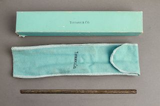Tiffany & Co. Sterling Silver Ribbed Straw w Box
