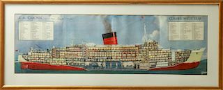 "The New Caronia Cunard White Star" Digital Print