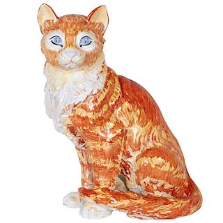 Meiselman Italian Hand-Painted Ceramic Tabby Cat