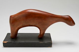 "Polar Bear" Modern Carved Wood Sculpture