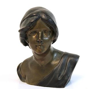 "Gasele" Bust of a Woman Bronze Sculpture