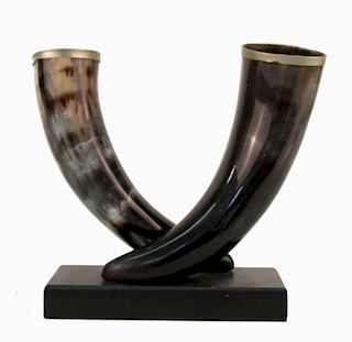 Mid-Century Modern Double Horn Centerpiece Vase
