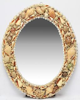 Shell Frame Oval Wall Mirror