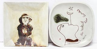 Susana Espinosa Redware Art Pottery Plates, 2