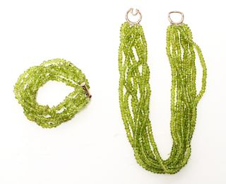 Peridot Multi-Strand Necklace & Bracelet