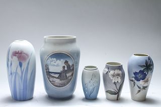 Royal Copenhagen & Other Porcelain Vases, 5
