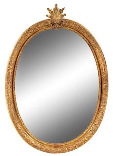 A French Giltwood Mirror Height 54 x width 39 inches.