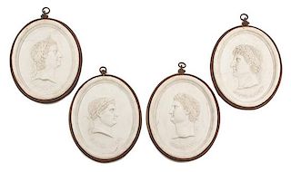 A Set of Four Italian Marble Plaques Height 21 inches.