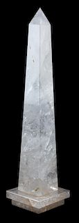 A Large Rock Crystal Obelisk Height 30 inches.