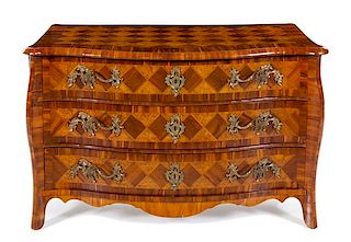 A Continental Parquetry Commode Height 33 x width 50 x depth 27 inches.