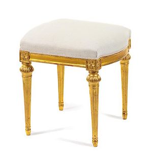 A Gustavian Giltwood Tabouret Height 18 inches.