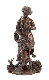 A Continental Bronze Figural Group Height 21 inches.
