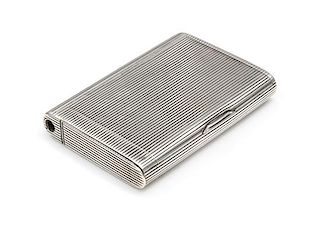 * A Russian Silver Cigarette Case, Maker's Mark Cyrillic A.R., Moscow, Late 19th/Early 20th Century, the reeded case fitted with