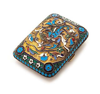 A Russian Silver-Gilt and Enamel Snuff Box, Mark of Mikhail Zorin, Moscow, Late 19th/Early 20th Century, the case with polychrom