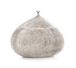 An Italian Silver Table Casket, Buccellati, Milan, Second Half 20th Century, in the form of a chestnut.