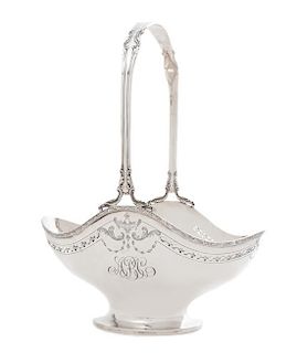 * An American Silver Flower Basket, International Silver Co., Meriden, CT, First Half 20th Century, the foliate scroll handle ab