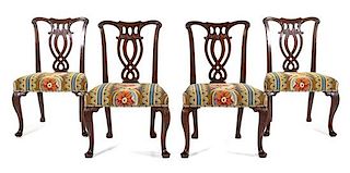 A Set of Four George III Style Mahogany Dining Chairs Height 35 inches.