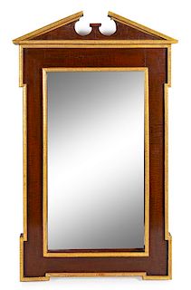 A George III Style Parcel Gilt Mahogany Mirror Height 58 x width 36 inches.