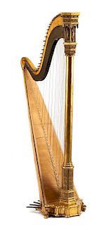 A George III Giltwood and Satinwood Harp Height 70 1/2 inches.
