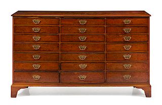A George III Yew or Burlwood Chest of Drawers Height 36 1/2 x width 62 x depth 14 inches.