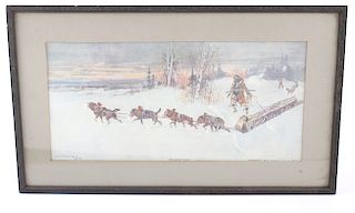 Charlie Russell 'The Winter Packet' Framed Print