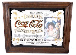 Coca Cola Advertising Trade Mirror c. 1970