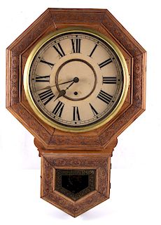 Antique E.N. Welch Clock Co. Octagon Drop Clock