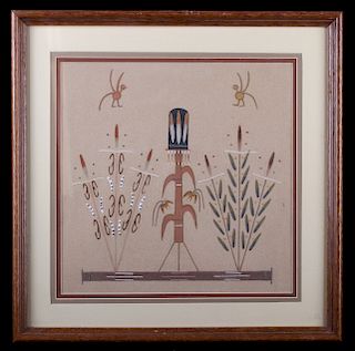 Original Framed Corn Kachina Sand Painting