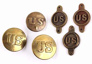 US Cavalry Brass Bridle Rosettes & Bit Spots
