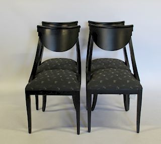 4 Lacquered Classic Style Chairs.