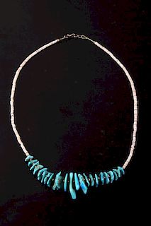 Navajo Sleeping Beauty and Heishe Shell Necklace