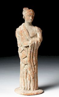 Hellenistic Greek Terracotta Statue of Standing Female