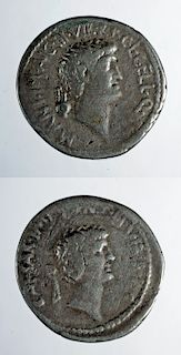 Roman Silver Denarius - Mark Anthony / Octavian - 3.4 g