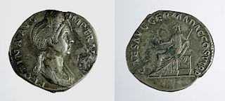 Roman Silver Denarius - Plotina, Wife of Trajan - 3.1 g
