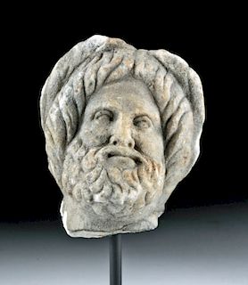 Roman Limestone Head of a Male - Jupiter / Zeus