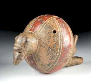 Large Costa Rican Pottery Bird Ocarina / Rattle