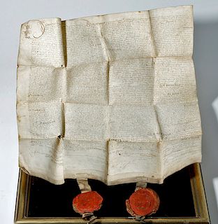 Scottish Sasine (Title) Dated 1610 with Two Seals