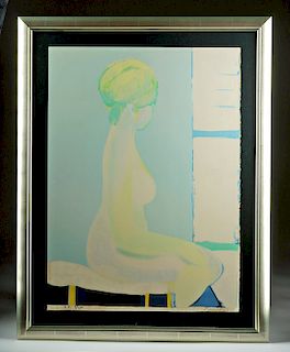 Framed Signed Natkin Lithograph - Nude Female, ca. 1970