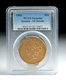 USA $20 Gold Liberty 1856 Coin