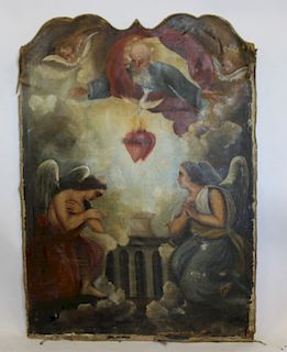 UNSIGNED. Old Master Style Religious Oil on Canvas