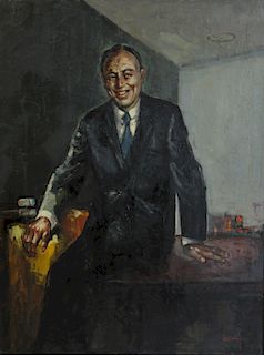 LOCCA. Oil on Canvas Portrait of a Gentlemen.